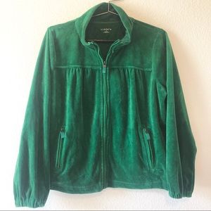 Vintage Liz Claiborne Green Velvet Velour Jacket